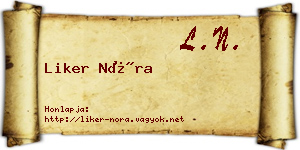 Liker Nóra névjegykártya